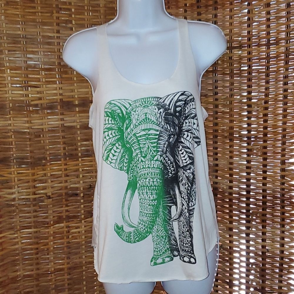 Ying Yang Elephant Tank Top L